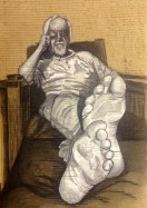 collage on cardboard