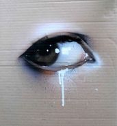 eye on cardboard