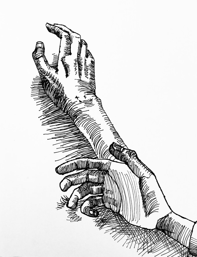 Contour Off Hand Contour Line Hands | Eller's Artists