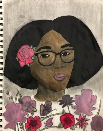 Self Portrait Sketchbook Student Sample Ashley