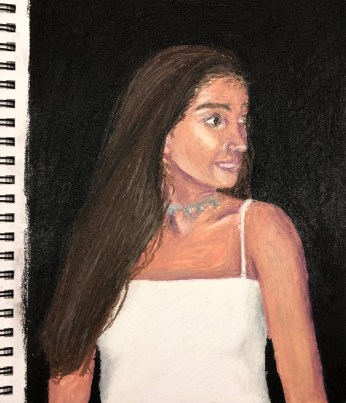 Self Portrait Student Sketchbook Sample Katie Rose